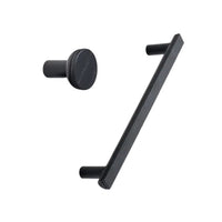 Black and Wood "Bis" Cabinet Knob and Drawer Handle Euro • Knobs