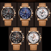 Men's Waterproof Modern Watch With Leather Belts, Stainless Steel Case Excellent Look Perfect Gift