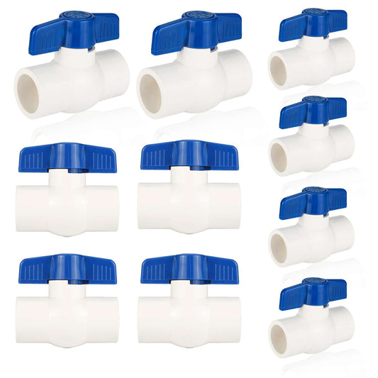 10 Pcs 2" PVC Ball Valve, Solvent Weld, Sch. 40