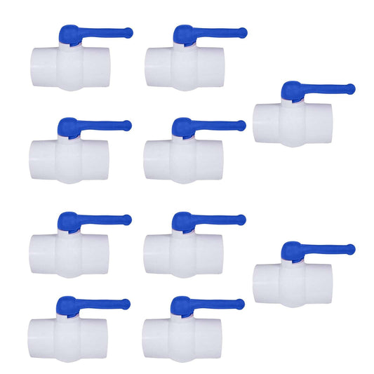 10 Pcs 3" PVC Ball Valve, Solvent Weld, SCH. 40