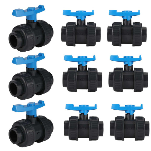10 Pcs 1-1/4" PVC True Union Ball Valve SCH 40/80