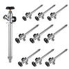 10 Pcs 1/2" PEX Crimp x 3/4" Hose Bibb, 8" Anti Siphon Frost Free Sillcock