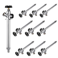 10 Pcs 1/2" PEX Crimp x 3/4" Hose Bibb, 8" Anti Siphon Frost Free Sillcock