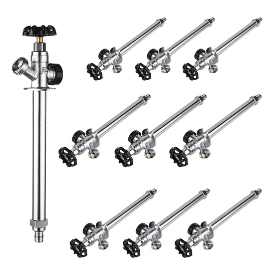 10 Pcs 1/2" PEX Expansion x 3/4" Hose Bibb, 6" Anti Siphon Frost Free Sillcock