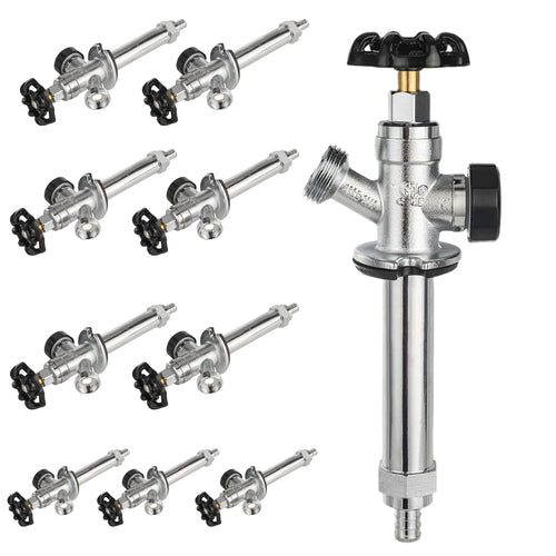 10 Pcs 1/2" PEX Crimp x 3/4" Hose Bibb, 4" Anti Siphon Frost Free Sillcock Plumbingsell