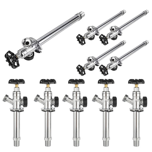 10 Pcs 1/2" MIP x 3/4" Hose Bibb, 6" Anti Siphon Frost Free Sillcock