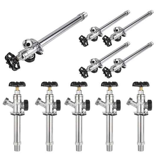 10 Pcs 1/2" MIP x 3/4" Hose Bibb, 6" Anti Siphon Frost Free Sillcock