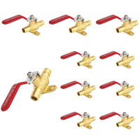 10 Pcs 1" PEX Crimp Drop Ear Ball Valve, Red (Lead Free)