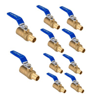 1/2" PEX Crimp X 1/2" Sweat Ball Valve, Blue (Lead Free)