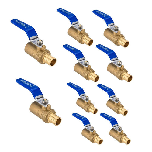1/2" PEX Crimp X 1/2" Sweat Ball Valve, Blue (Lead Free)