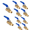 10 Pcs 3/4" PEX Crimp x 3/4" Sweat Ball Valve, Blue (Lead Free)
