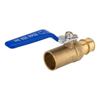 10 Pcs 3/4" PEX Expansion x 3/4" Sweat Ball Valve, Blue (Lead Free)