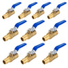 10 Pcs 3/4" PEX Expansion x 3/4" Sweat Ball Valve, Blue (Lead Free)