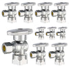 10 Pcs 1/2" FIP x 3/8" OD Compr. Angle Stop Valve, 1/4 Turn (Lead Free) Plumbingsell