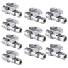 10 Pcs 1/2" CPVC x 3/8" OD Compr. Straight Stop Valve, 1/4 Turn (Lead Free)