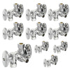 10 Pcs 1/2" PEX Crimp x 3/8" OD x 3/8" OD Dual Shut-Off Outlet, 1/4 Turn