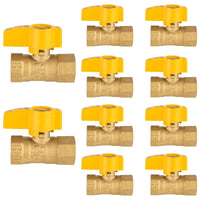 10 Pcs 3/4" FNPT Gas Valve, Yellow