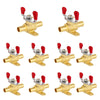 10 Pcs 1/2" PEX Crimp Drop Ear Butterfly Ball Valve, Red (Lead Free)