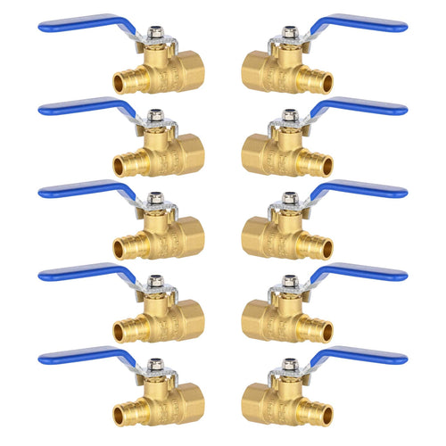 1/2" PEX-A Expansion X 1/2" FNPT Ball Valve, Blue (Lead Free)