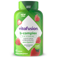 vitafusion B-Complex Gummies with Vitamin C – Strawberry Flavor – 60 Gummies
