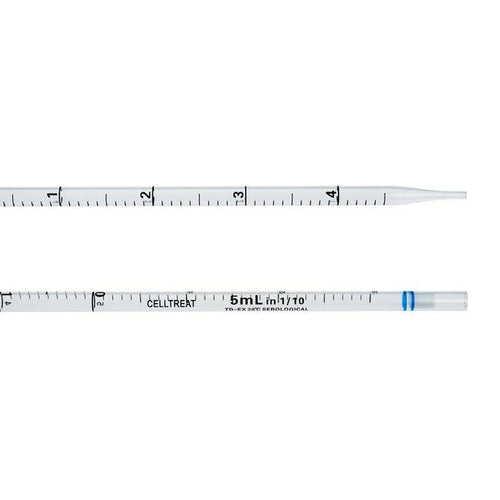 CELLTREAT 229006B Pipets-Individually Wrapped in Bags, 5mL, 50 Pack