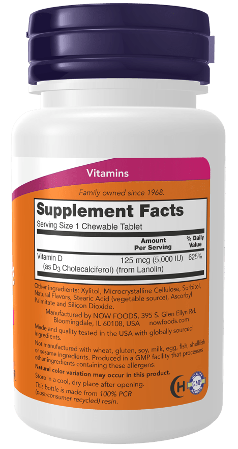 Vitamin D-3 Chewable 5,000 IU