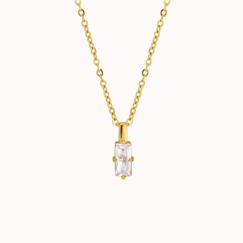 Vivian Baguette Pendant Necklace Caris Jewelry