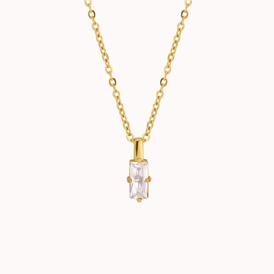 Vivian Baguette Pendant Necklace Caris Jewelry