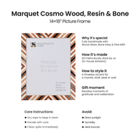 Picture Frames Marquet Cosmo Pattern Resin Inlay Collection in 8 Sizes, Pack of 2