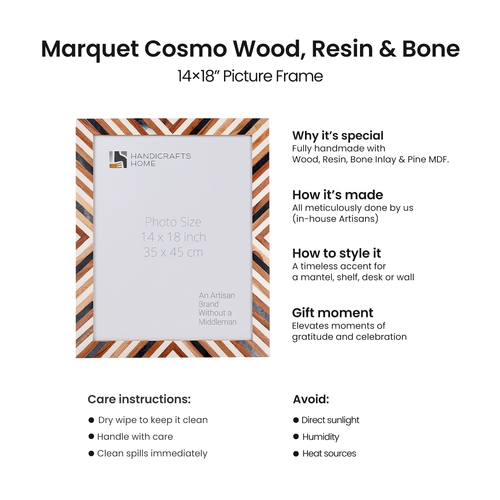 Picture Frames Marquet Cosmo Pattern Resin Inlay Collection in 8 Sizes, Pack of 2
