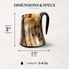Buffalo Horn Whiskey Shot Glasses Mug Set of 2, Holds 4–5 oz