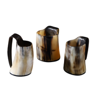 Buffalo Horn Whiskey Shot Glasses Mug Set of 3, Holds 4–5 oz