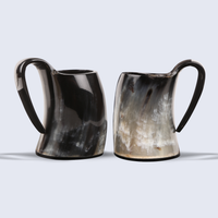 Buffalo Horn Whiskey Shot Glasses Mug Set of 3, Holds 4–5 oz