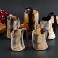 Buffalo Horn Whiskey Shot Glasses Mug Set of 5, Holds 4–5 oz