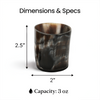 Buffalo Horn Whiskey Shot Glasses 6.5 oz - (Pack of 4)