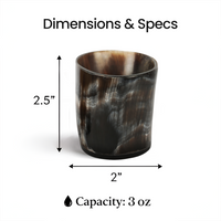 Buffalo Horn Whiskey Shot Glasses 6.5 oz - (Pack of 4)