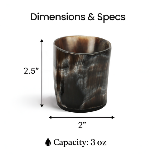 Buffalo Horn Whiskey Shot Glasses 6.5 oz - (Pack of 4)
