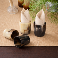 Buffalo Horn Whiskey Shot Glasses 6.5 oz - (Pack of 4)