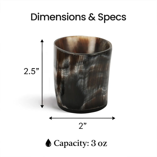 Buffalo Horn Whiskey Shot Glasses 6.5 oz - (Pack of 5)
