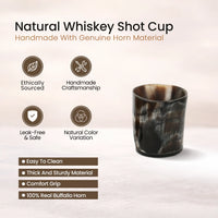 Buffalo Horn Whiskey Shot Glasses 6.5 oz - (Pack of 8)