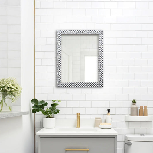 Make To Order Checkered Mirror Bone Inlay Collection in 9 Sizes