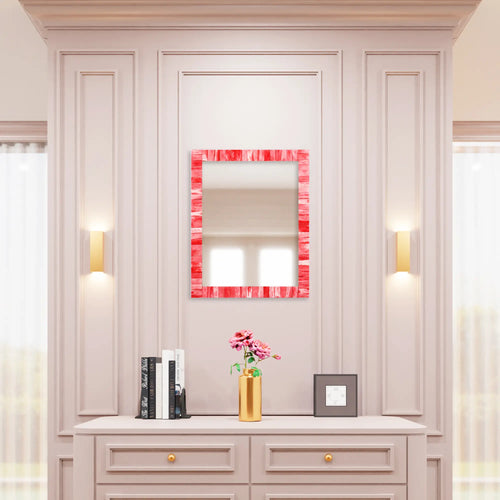 Make To Order Classic Red Mirror Bone Inlay Collection in 5 Sizes