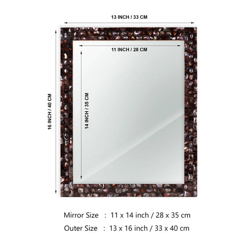 Make To Order Mother Of Pearl Grey Mirror in 7 Sizes