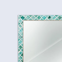 Make To Order Moroccan Green Mirror Bone & Resin Inlay Collection in 4 Sizes