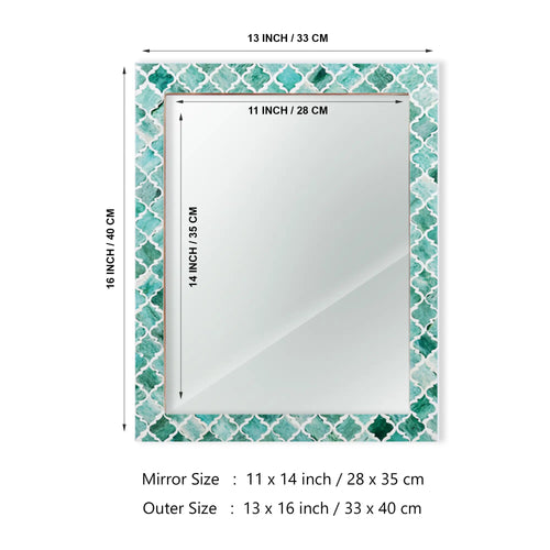 Make To Order Moroccan Green Mirror Bone & Resin Inlay Collection in 4 Sizes