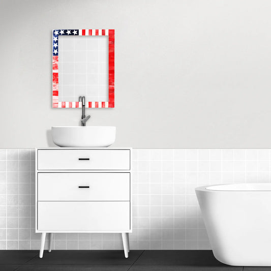 Pre-Order US Flag Bone & Resin Inlay Mirror Frames - 4 sizes