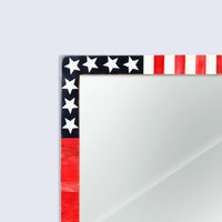 Pre-Order US Flag Bone & Resin Inlay Mirror Frames - 4 sizes