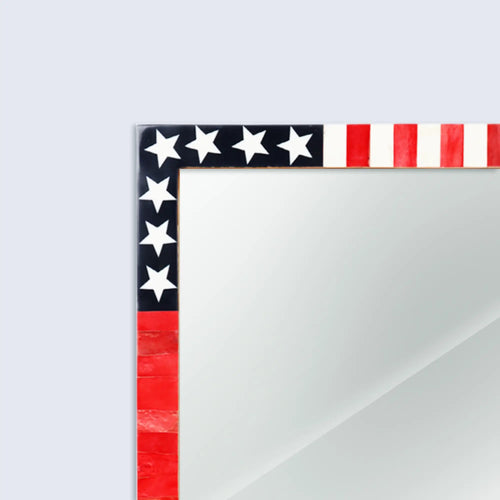 Pre-Order US Flag Bone & Resin Inlay Mirror Frames - 4 sizes