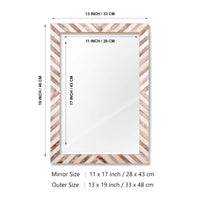 Make To Order Chevron Brown Mirror Bone Inlay Collection in 4 Sizes