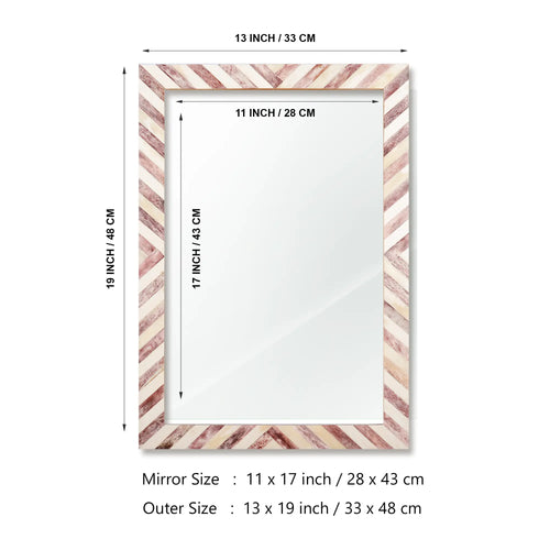 Make To Order Chevron Brown Mirror Bone Inlay Collection in 4 Sizes